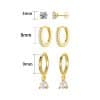 Inlaid Zircon Elegant Women's Earrings Three-piece Set