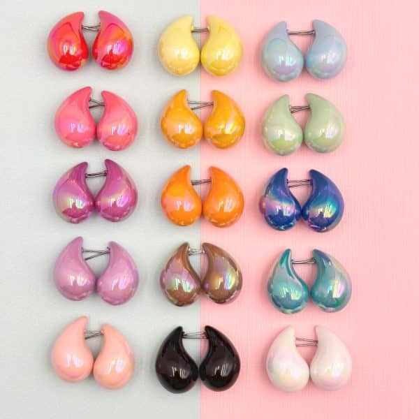 Acrylic Earrings Water Drop Nacrolacquer