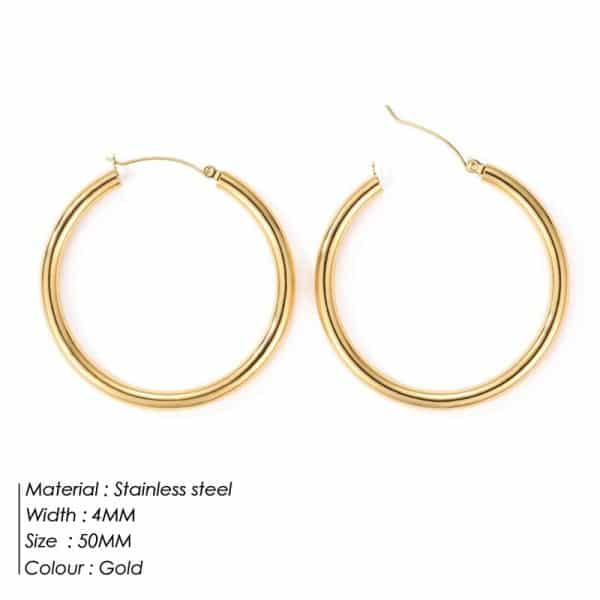 Broad Round Hoops Earrings