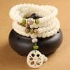 White Jade Bodhi Beads Long Bracelet
