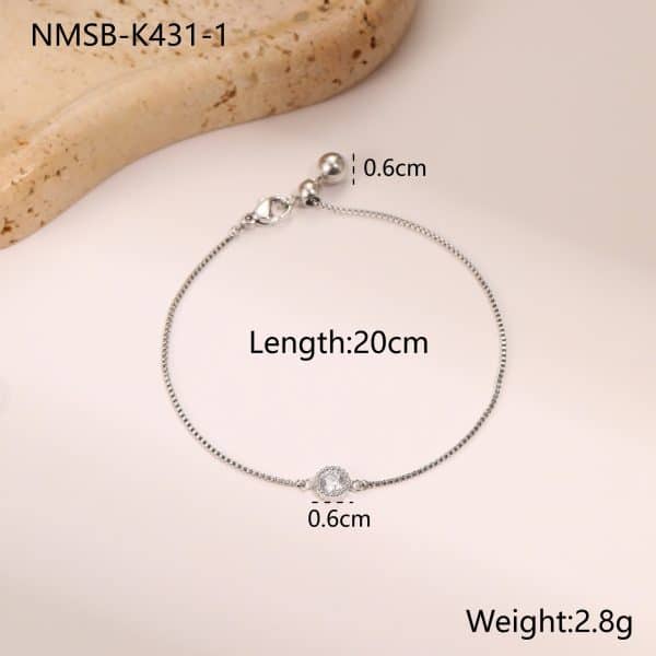 European And American Fashion Love Small Diamond Round Diamond Zircon Bracelet Gold Plated Stainless Steel