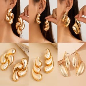 Fashion Geometry Pattern Water Drop Earrings Women