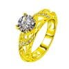 Zircon Ring Colorful Gold Four Claw Diamond