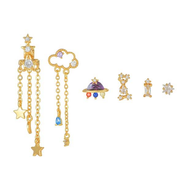 Cloud Tassel Earrings Set Ins Style Temperament Geometric
