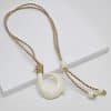 Yak Bone Carved Fishhook Brand Pendant Necklace