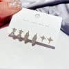 6-piece Set Of Simple Leaves Five-pointed Star Earrings