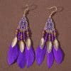 Water Drop Tassel Feather Earrings Female