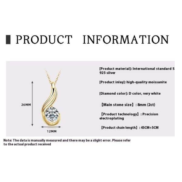 Water Drop Pendant Female Light Luxury Silver Necklace