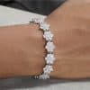 Blue Full Diamond Lotus Bracelet For Men's Hip Hop Dopamine Colored Tennis Chain