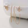 Cross Border Jewelry Wholesale Niche Design Earrings Female Fashion Europe And America Snake Shaped Copper Micro Set Zircon Long Tassel Ear Line