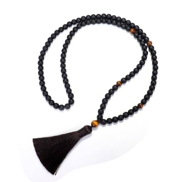 Beaded Braceletnecklace 108 Stones Yoga Necklace Tigereye