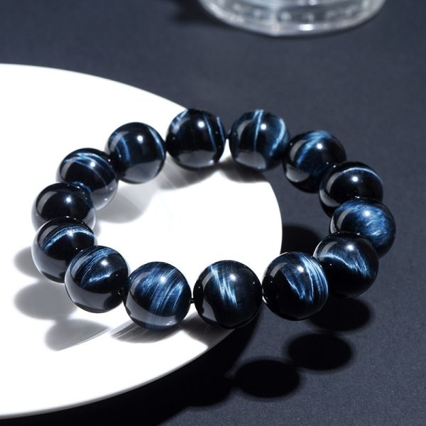 Tiger-eye Blue Bracelet Blue Tiger-shaped Stone Round Beads Sunny Stone Bracelet