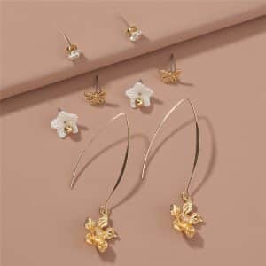 Set Combination Earrings Simple Temperament All-match Pearl Earrings
