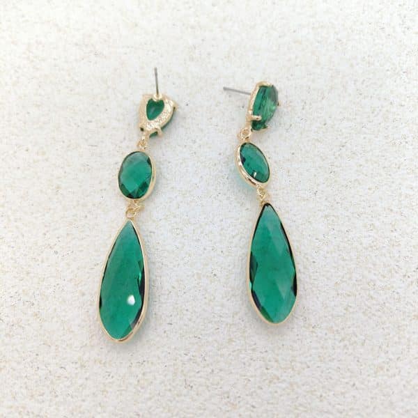 Drop-shaped Crystal Glass Jewelry Long Earrings