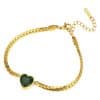 European And American Entry Lux Style Green Heart Zircon Bracelet For Women