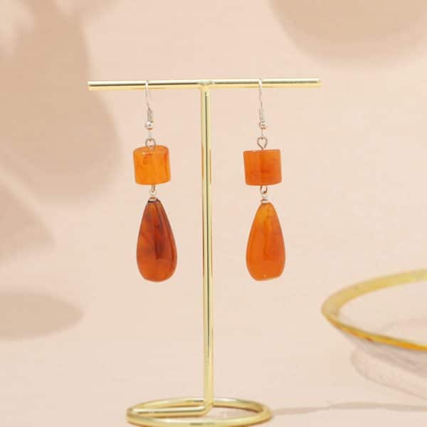 Two-tone Acrylic-based Resin Water Drop Earrings