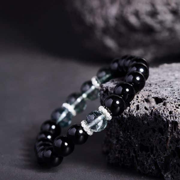 Chinese Style Micro Glass Bead Accessories Black Bracelet