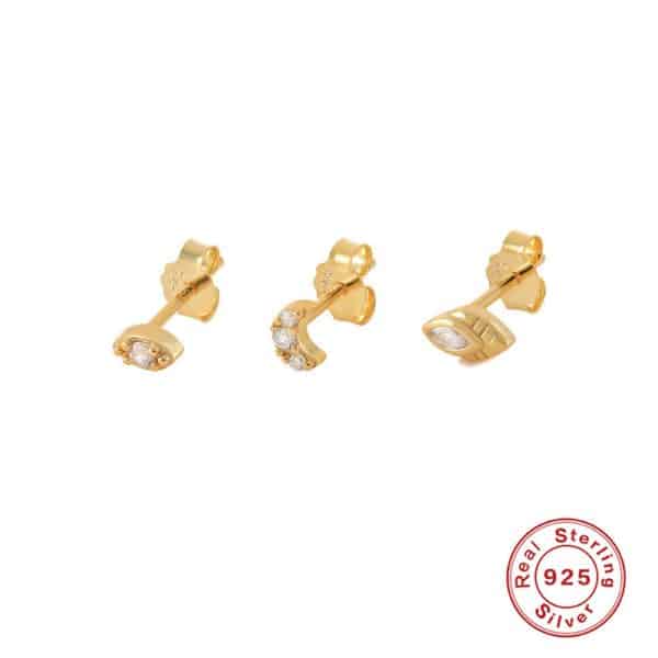 Women's Fashion Twin Sterling Silver Earrings Set