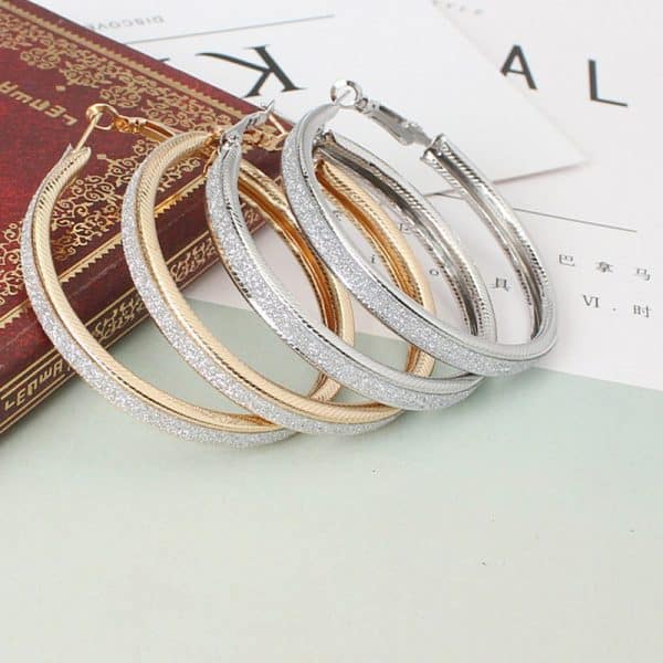 Women's All-match Simple Frosted Big Circle Earrings