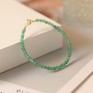 3mm Surface Cutting Beads Aventurine Lucky Beads Very Fine Crystal Retro Style Bracelet