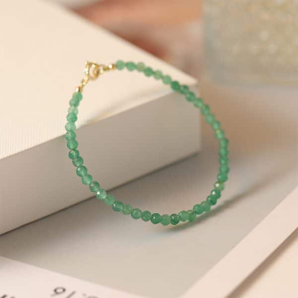 3mm Surface Cutting Beads Aventurine Lucky Beads Very Fine Crystal Retro Style Bracelet