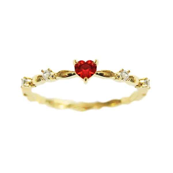 Women's Fashion Personalized Zircon Peach Heart Ring