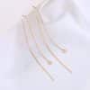 Gold Long Fringed Star Copper Circle Micro-set Zircon Earrings