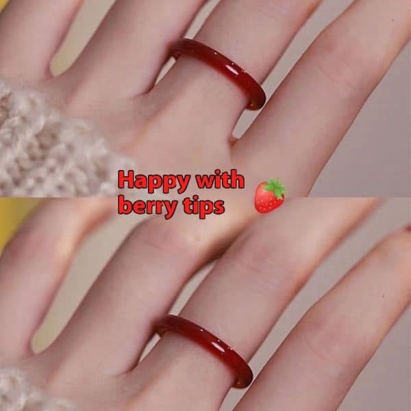 White Tea Qinghuan Colored Glaze Ring