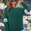 Fiery Red Varsity Striped Detail Drop Shoulder Oversized Sweatshirt