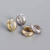 Geometric Circle Horse Eye Zircon Stud Earrings