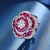 Copper Sole Gold-plated Simulation Red Corundum Rose Temperament Entry Lux Suit