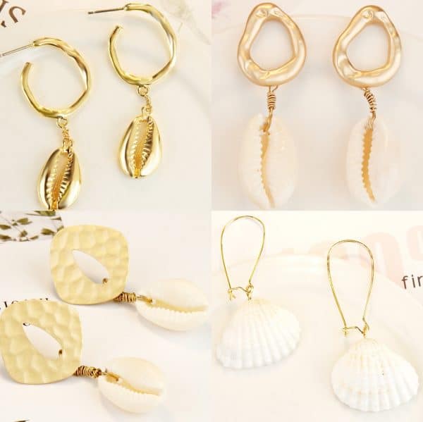 Natural Shell Long Conch Set