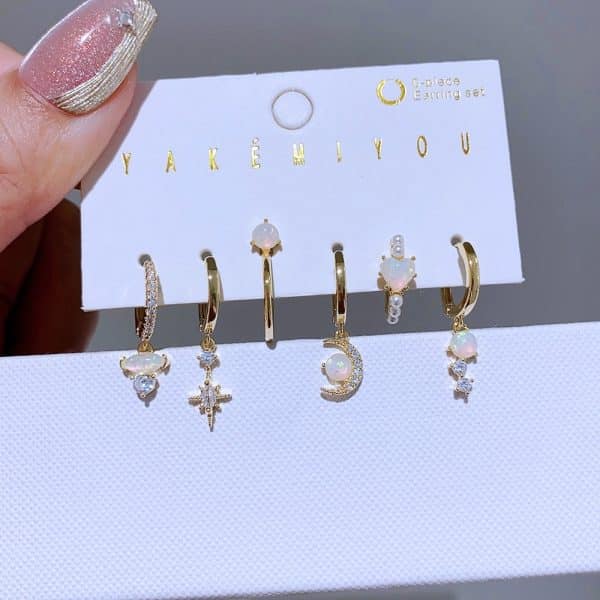 Natural Opal Ear Clip Ear Clip Six-piece Set
