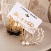Women's Jewelry Pearl Butterfly Chain Big Ear Stud Set 9-piece Set