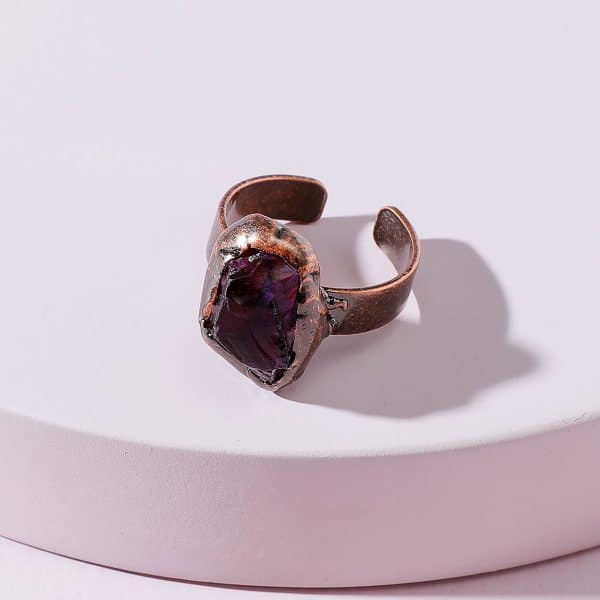 Cross-border Source Of Jewelry Copper-clad Stone Vintage Ring
