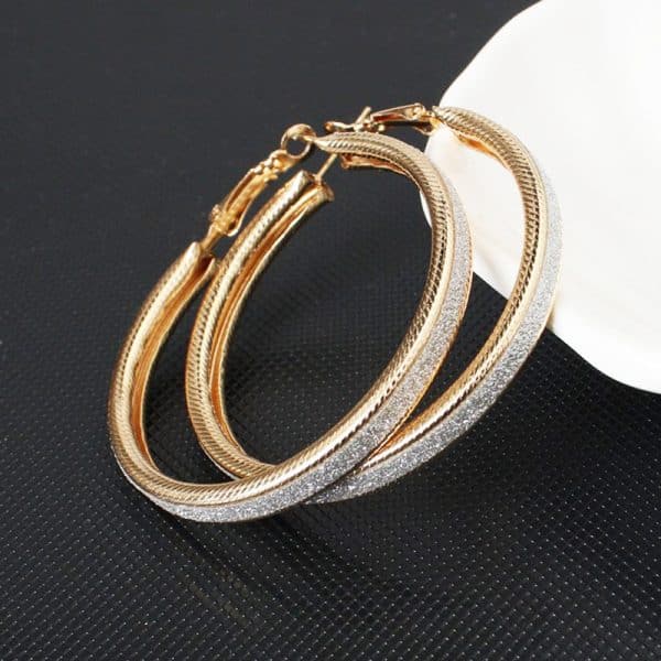 Women's All-match Simple Frosted Big Circle Earrings