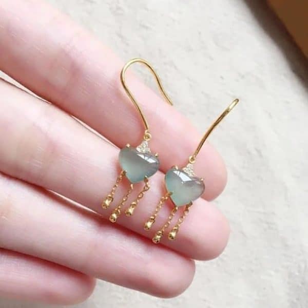 Water Drop Love Tassel Socialite Exquisite Petite Earrings
