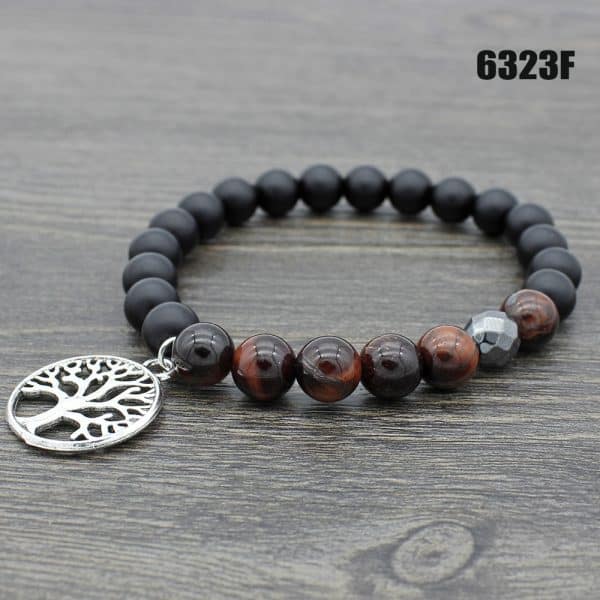 Jewelry Yellow Tiger Eyes Volcanic Stone Buddha Bead Lotus Yoga