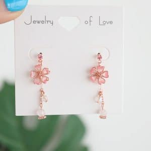 Cherry Blossom Festival Enamel Oil Drop Ear Clips