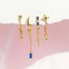 Women's Temperament Artistic Sense Chain Star Elements Zirconia Earrings Set