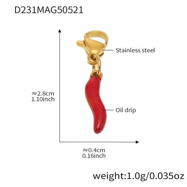 Colored Glaze Pepper Accessories Necklace Bracelet