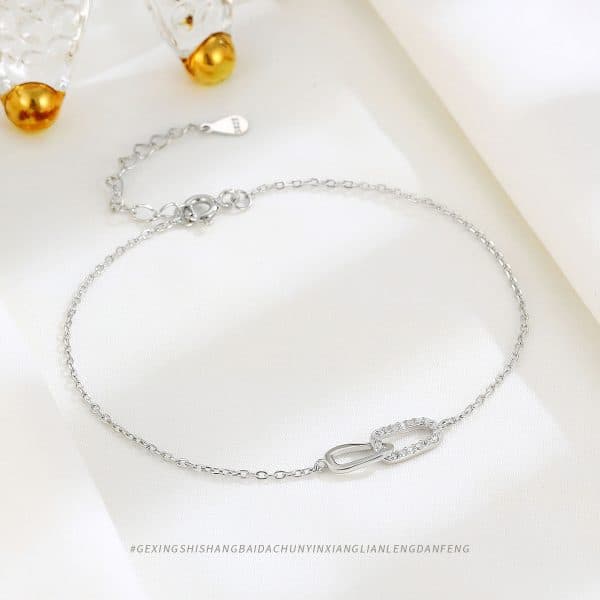 S925 Sterling Silver Mobius Strip Bracelet