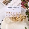 Retro Simple Temperament Ladies Plain Silver Simple Earring Set