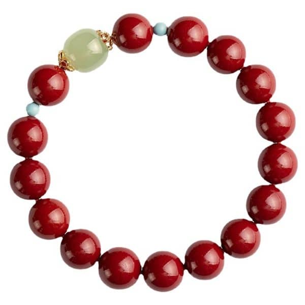 Cinnabar Hetian Jade Beads Cinnabar Bracelet