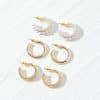 Faux Pearl Hoop Alloy Earrings Set