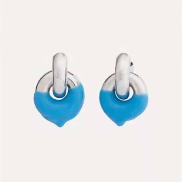 Women's Statement Contrast Enamel Drop Earrings