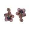 Asymmetrical Diamond Drop Crystal Flower 925 Silver Needle