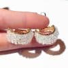 New Fashion Silver Needle Earrings Super Set With Rhinestones