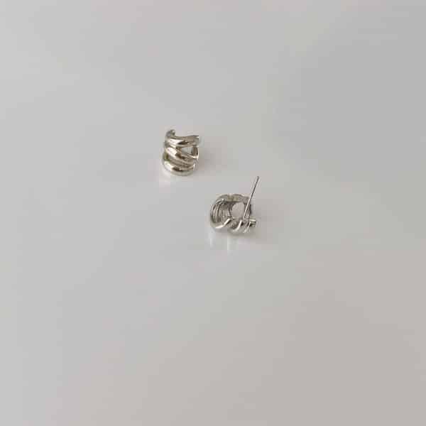 Women's Metal Three-layer Small Circle Ear Studs