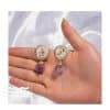 Purple Natural Stone Jewelry Colorful Crushed Shell Earrings
